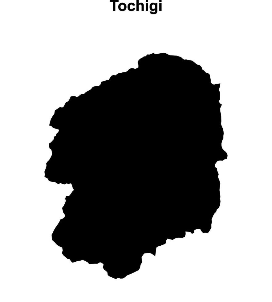 Tochigi prefecture blank outline map vector