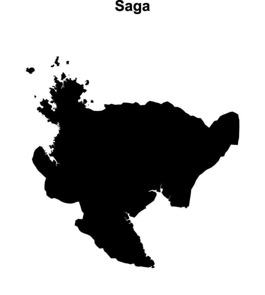 Saga prefecture blank outline map vector