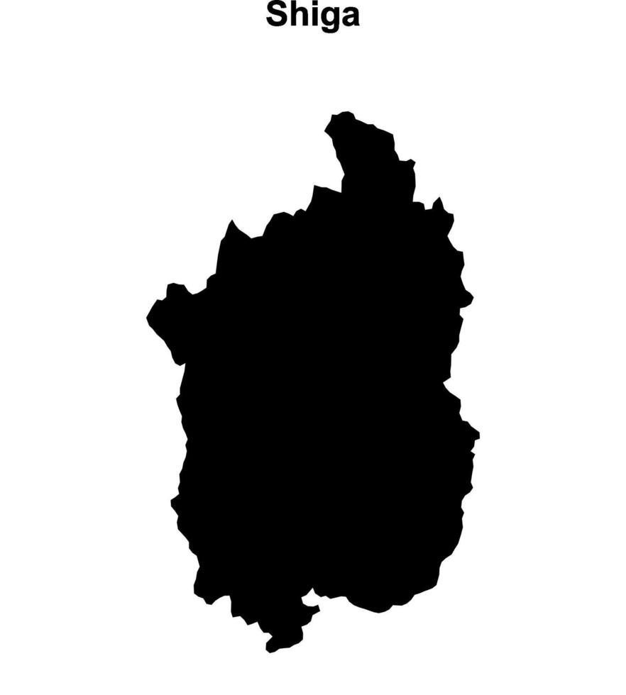 Shiga prefecture blank outline map vector