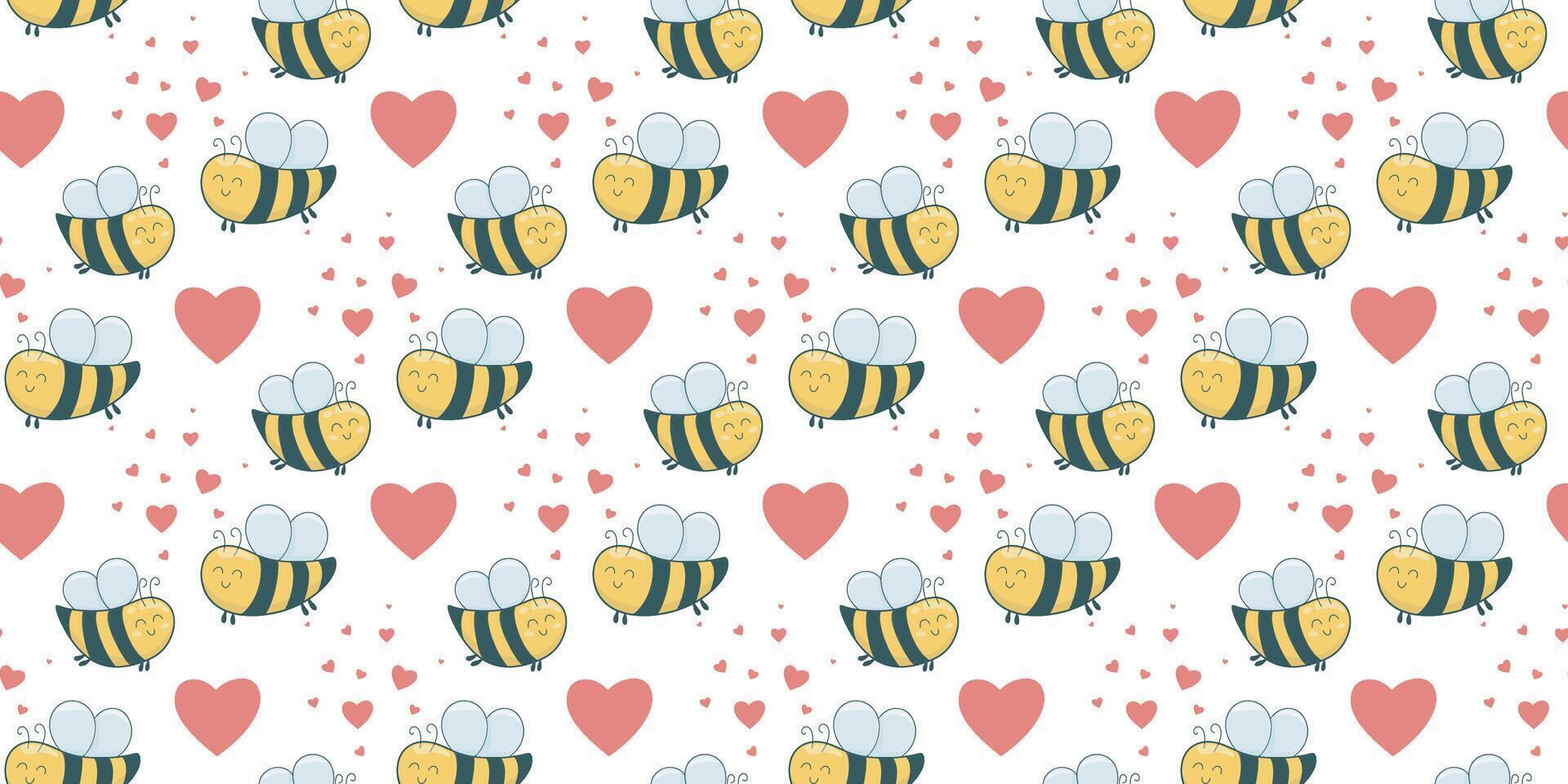 Love bees print for textiles, packaging, paper, design vector