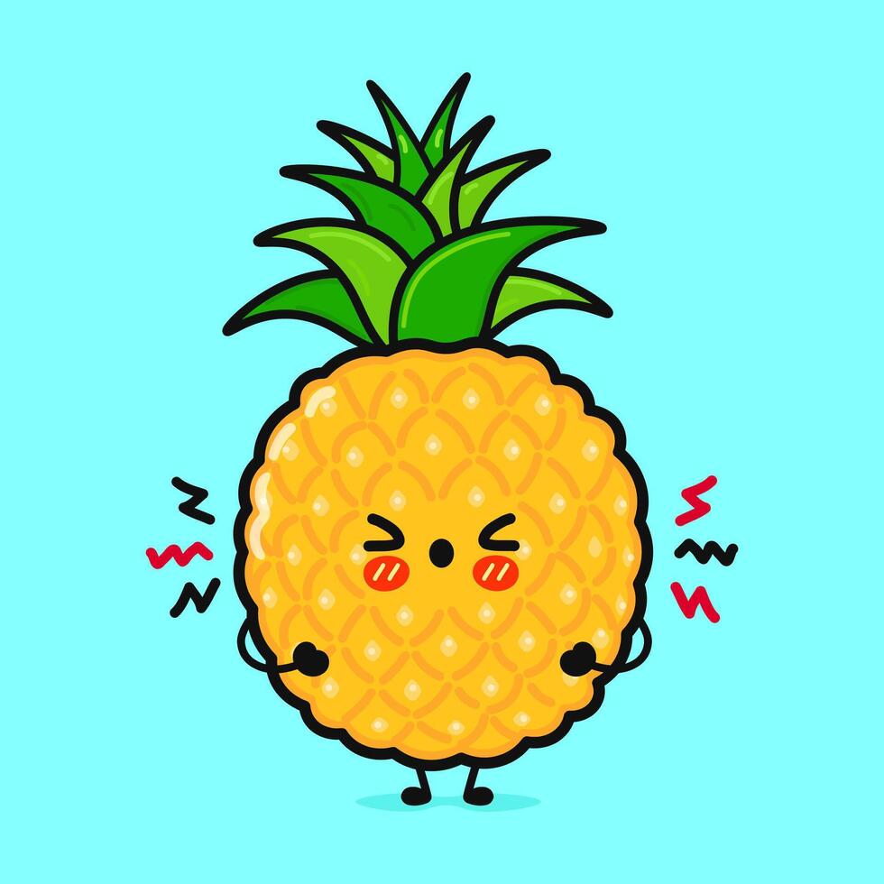 Angry Pineapple character vector