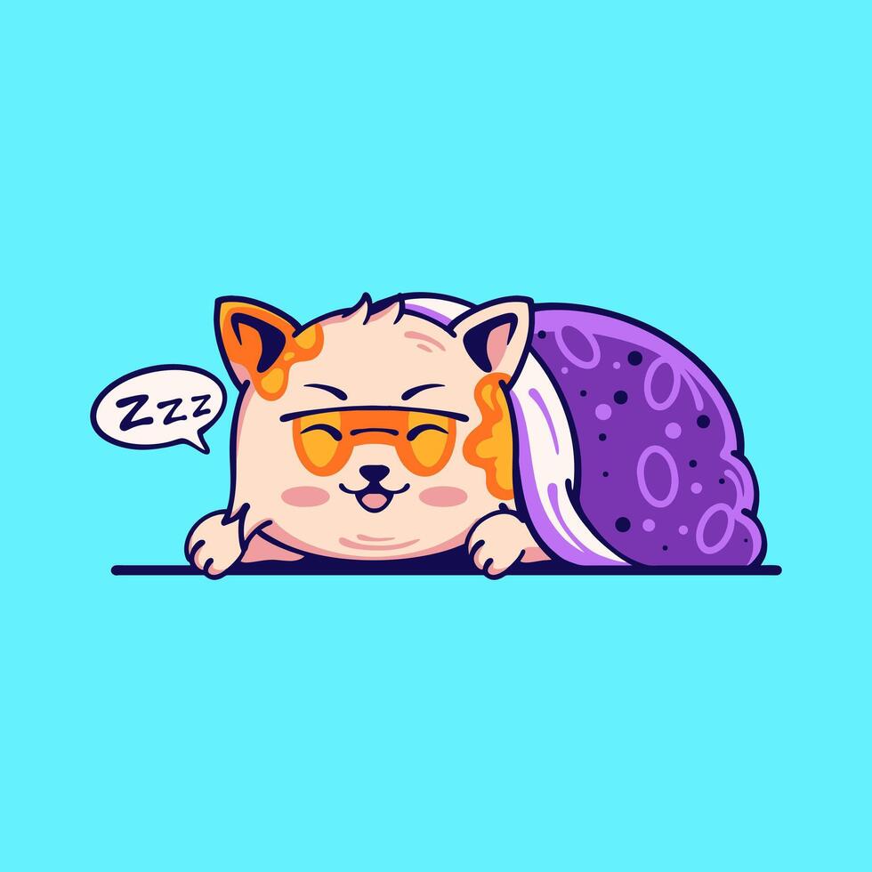 Cute cat is sleeping vector