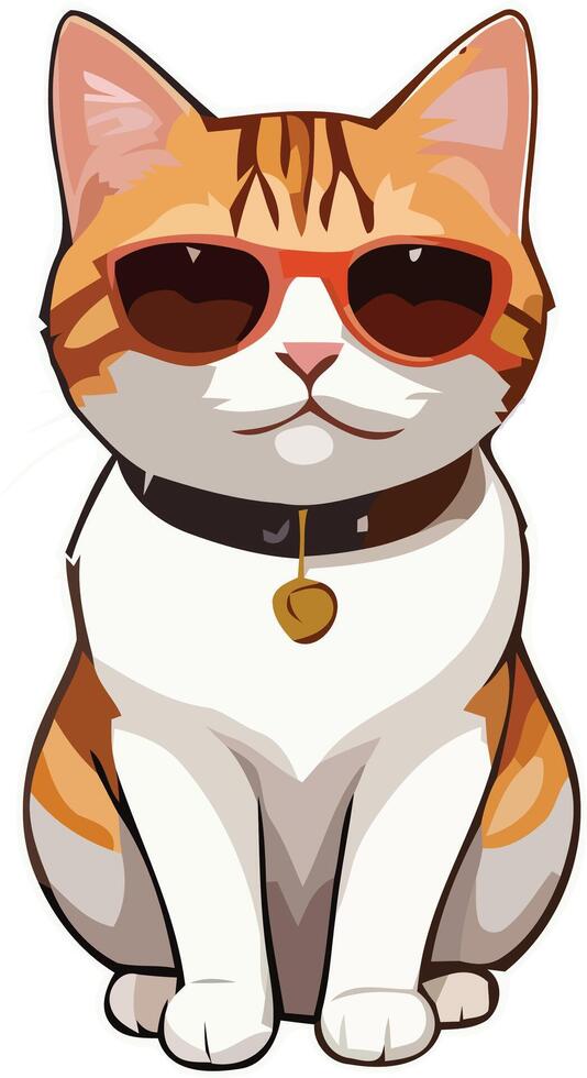 Graceful Aegean cat art Illustration vector