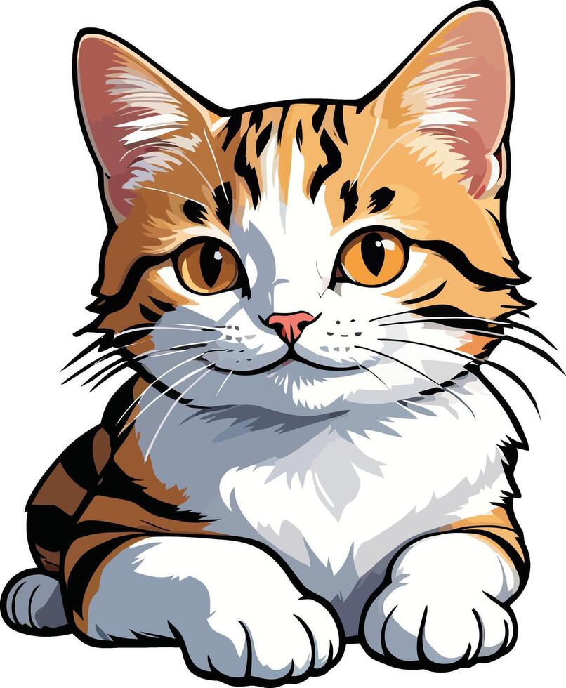 Graceful Aegean cat art Illustration vector