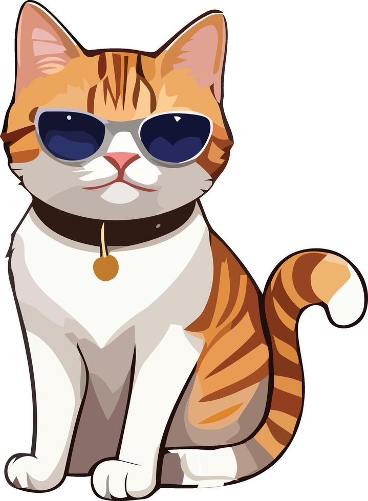 Graceful Aegean cat art Illustration vector