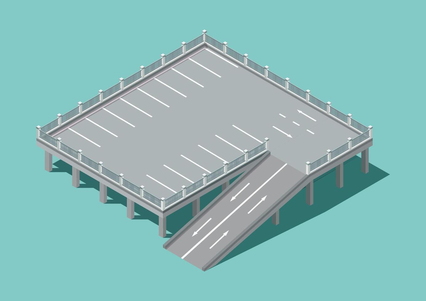 Isometric car parking area vector