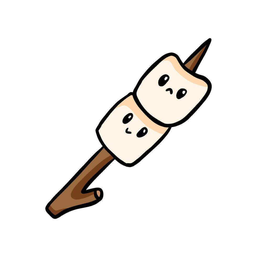 cute kawaii marshmallow cartoon illustration vector