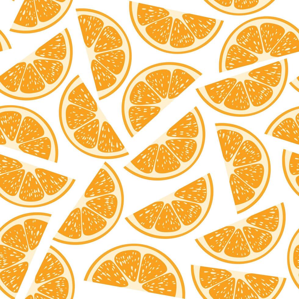Seamless pattern with bright and juicy oranges. vector