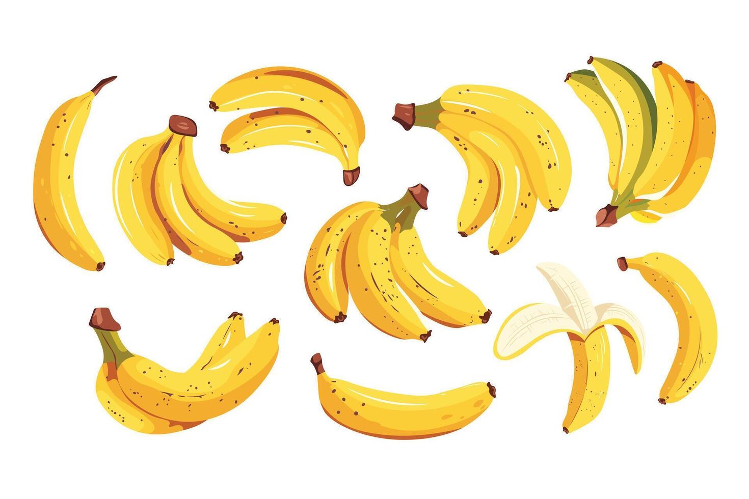 Banana clipart. Juicy and bright summer fruit. vector