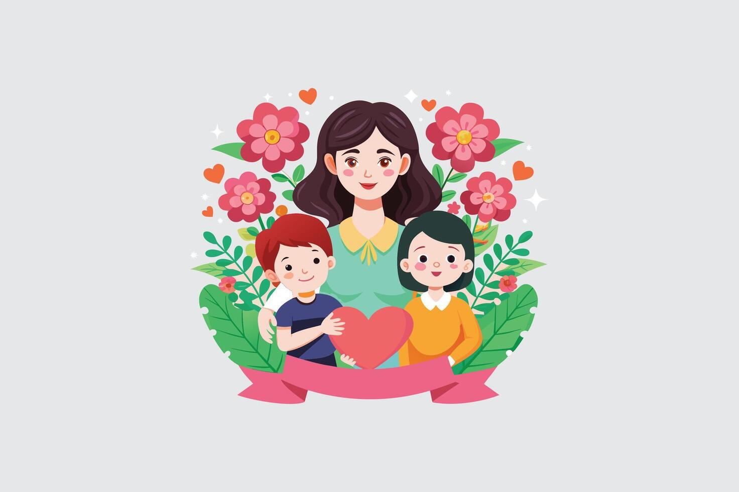 Happy Mom Day style white white background vector