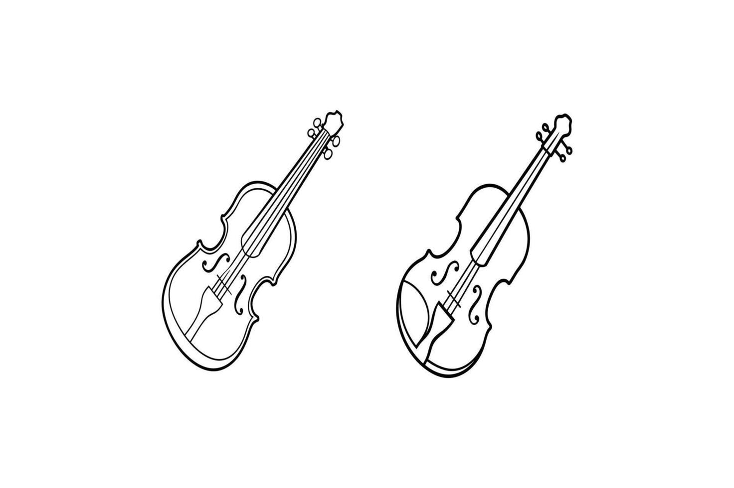 Violin Silhouette style with white background vector