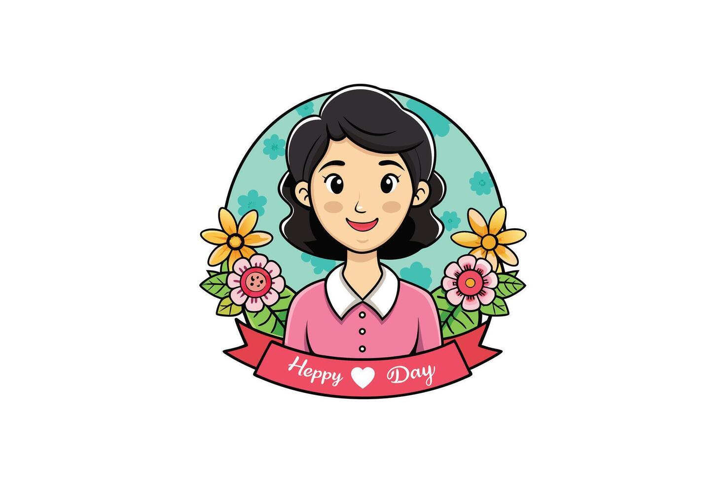 Happy Mom Day style white white background vector