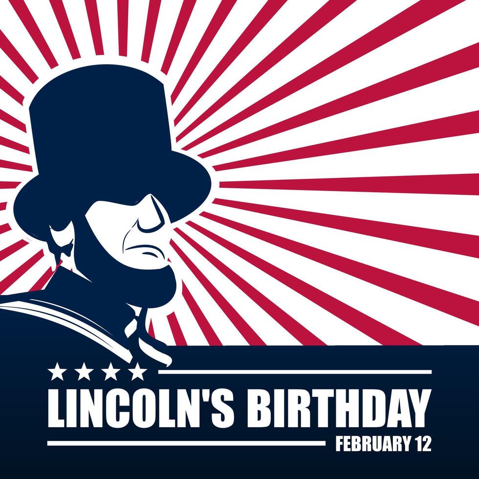 Happy Lincoln's Birthday February 12 Background Illustration vector