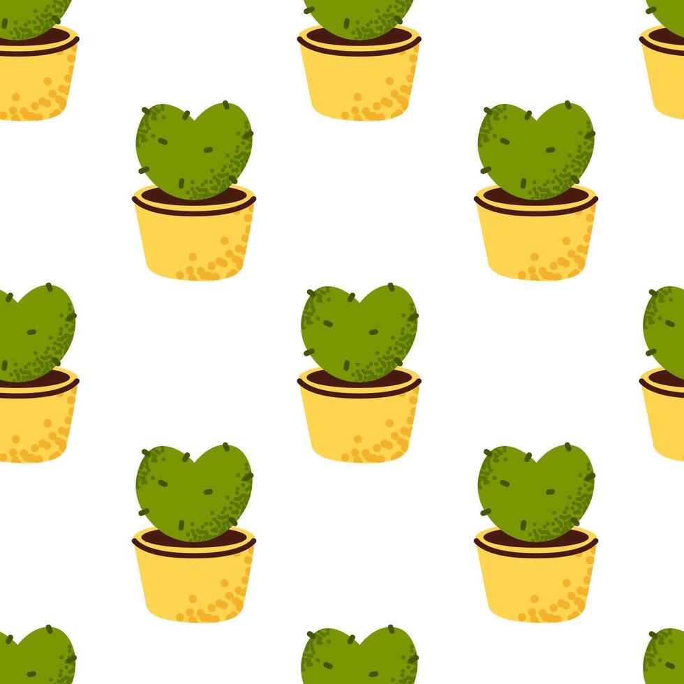 Seamless background of cacti vector