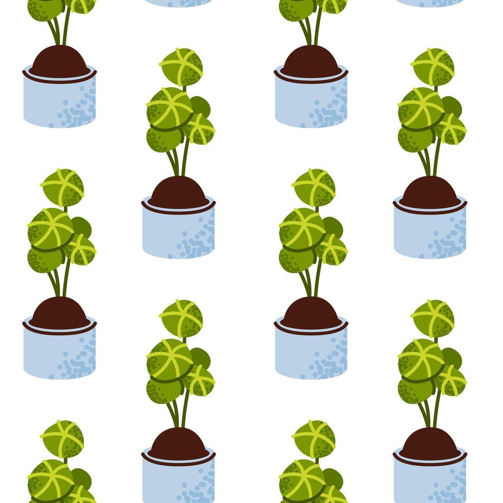 Floral green Stephania erecta seamless pattern vector