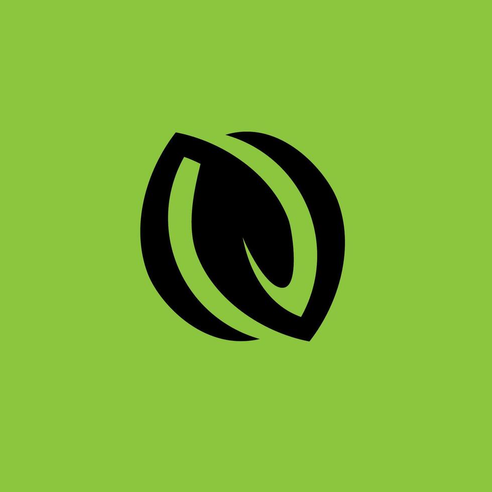 N leaf natural minimalis logo design vector