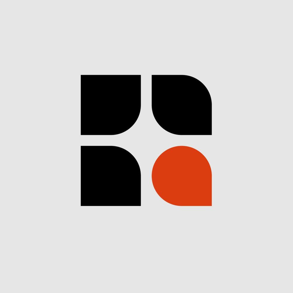R Rocket Modern Minimalist Logo vector