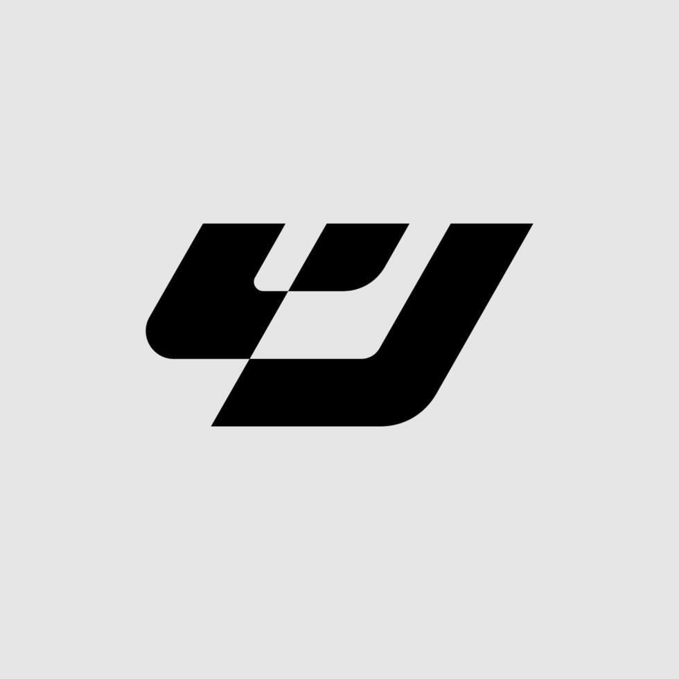 UJ or W U Monogram Abstract Minimalist Logo vector