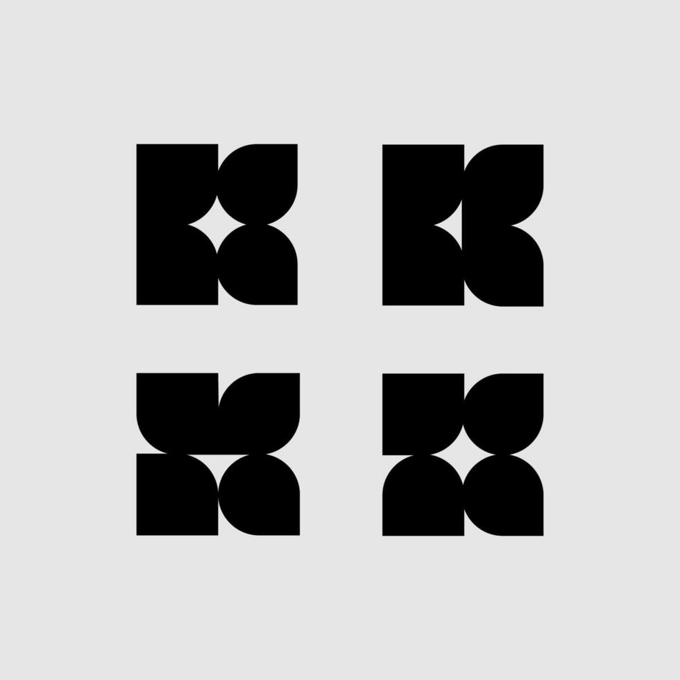 K abstract modern logo design vector