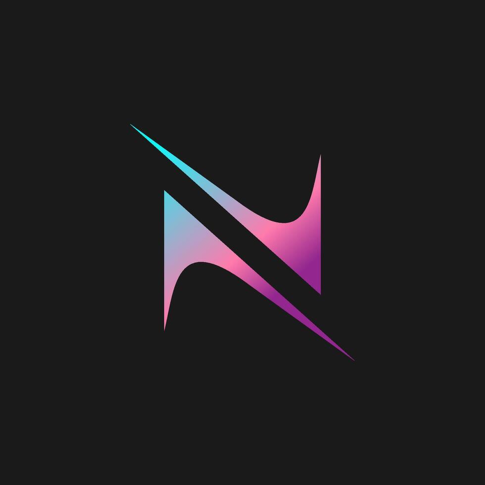 N Abstract sporty Minimalist Logo vector