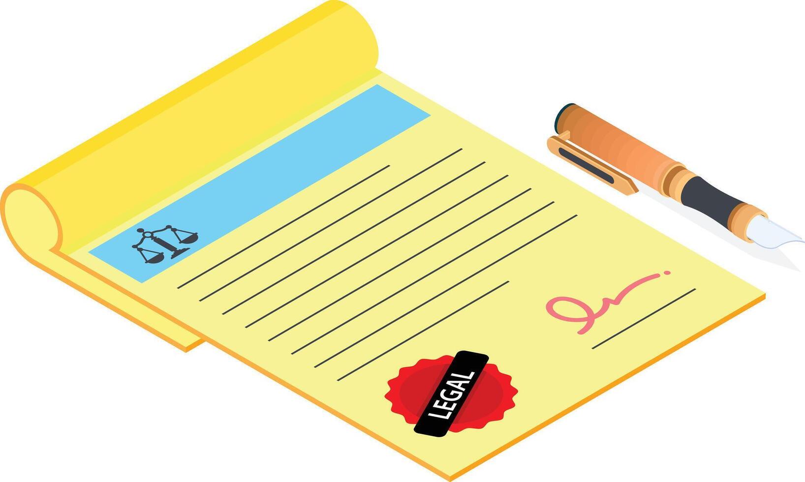Legal Document Isometric Icon vector