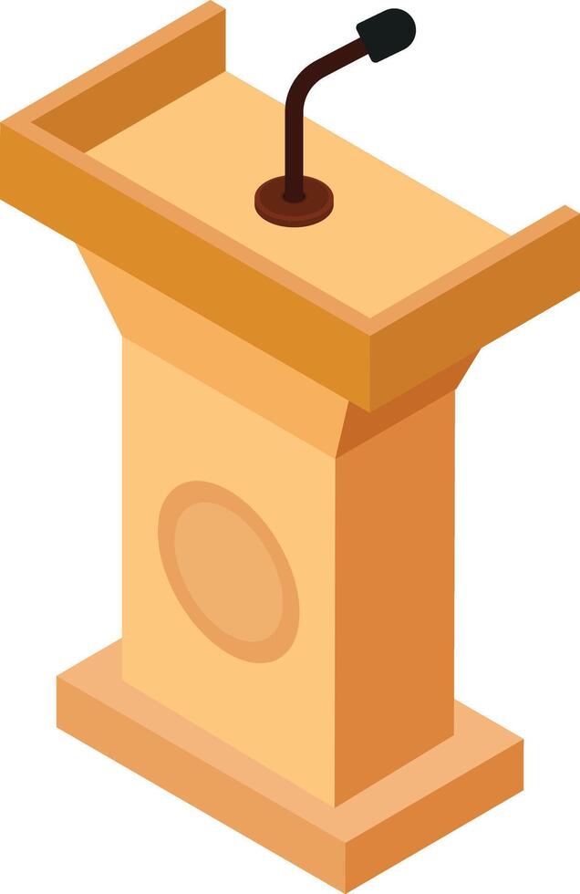 Isometric Podium with Microphone vector