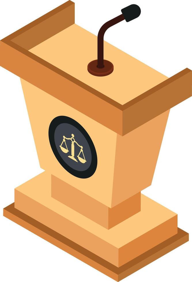 Justice Podium with Microphone vector