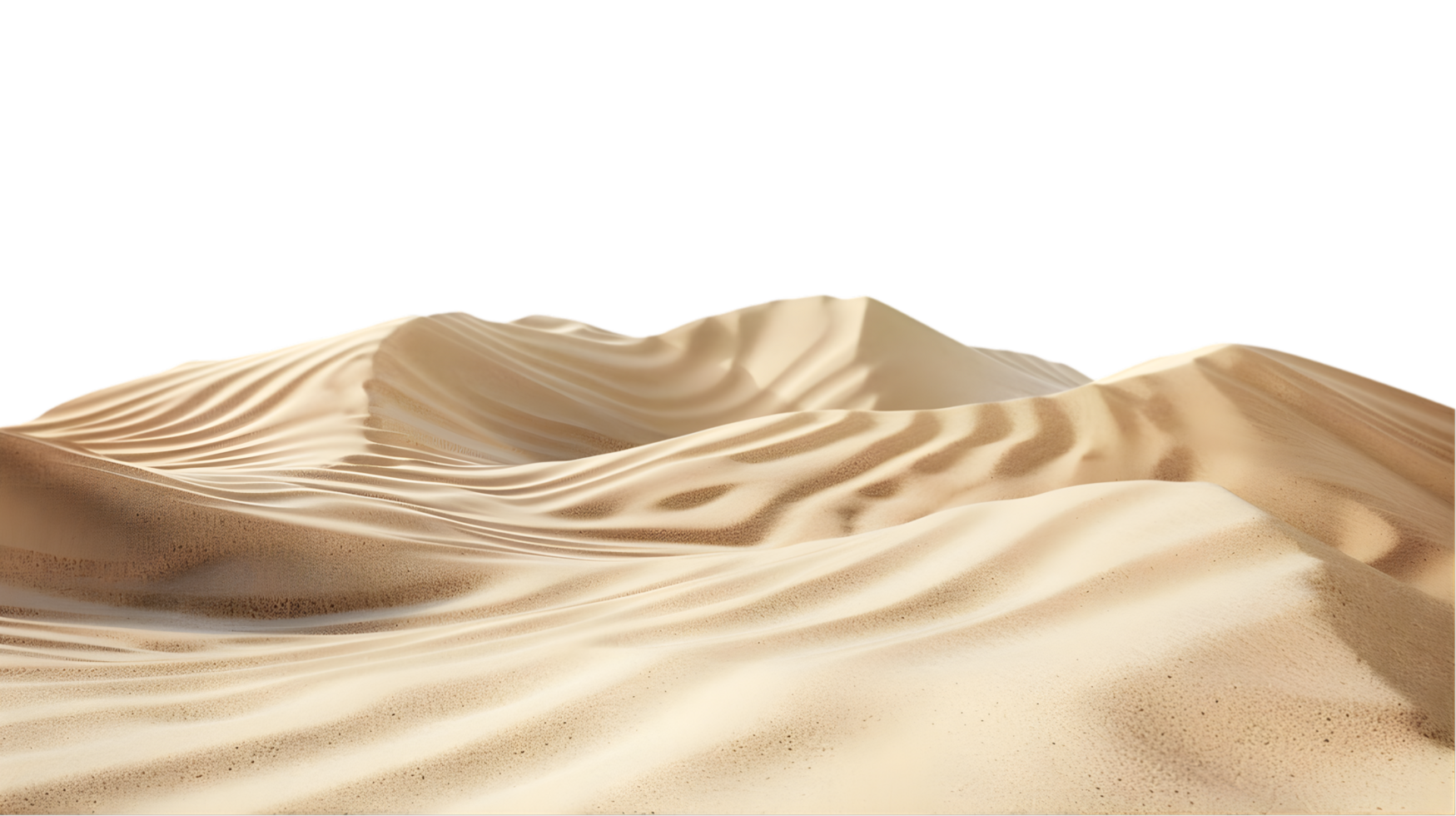 Desert sand dunes isolated on a transparent background png