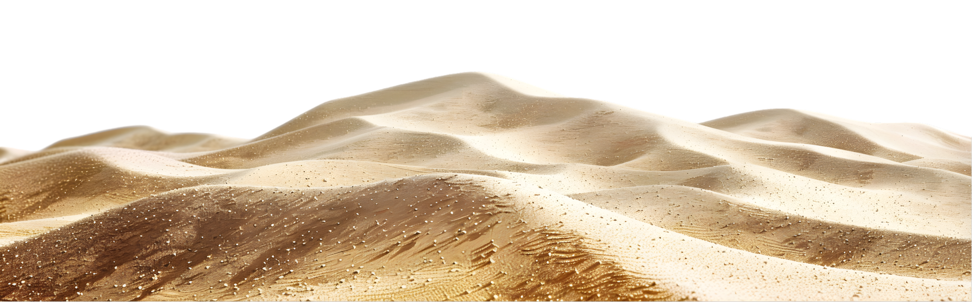 Desert sand dunes isolated on a transparent background png