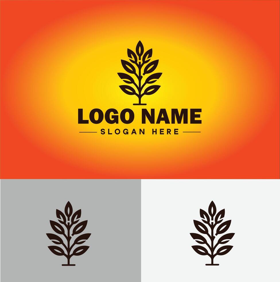 plant logo icon for business app icon farm Tree plant agriculture logo template vector