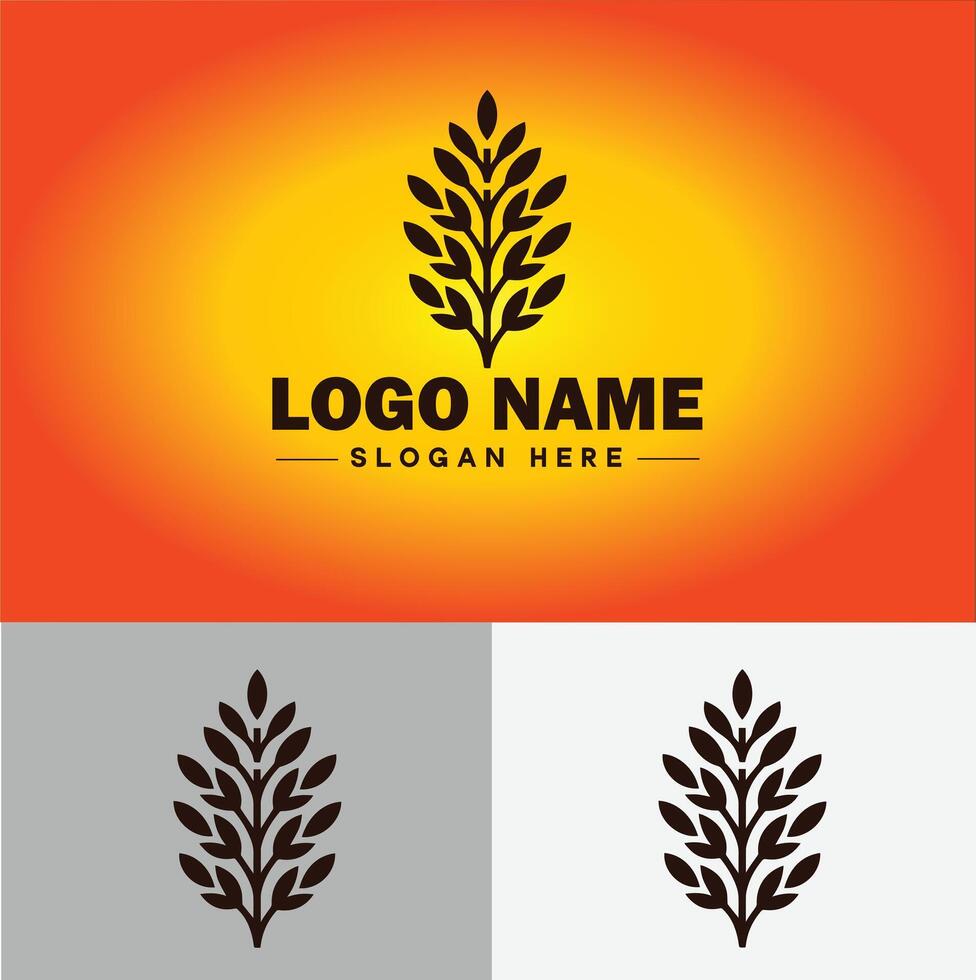 plant logo icon for business app icon farm Tree plant agriculture logo template vector
