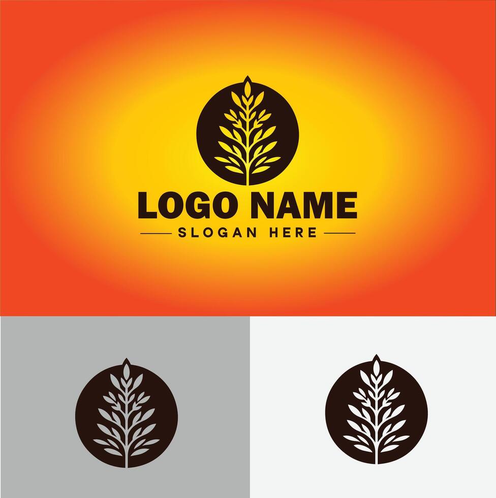 plant logo icon for business app icon farm Tree plant agriculture logo template vector