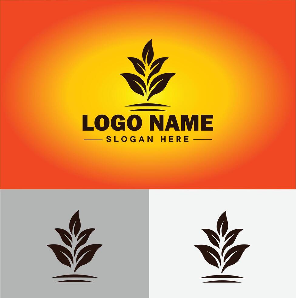 plant logo icon for business app icon farm Tree plant agriculture logo template vector