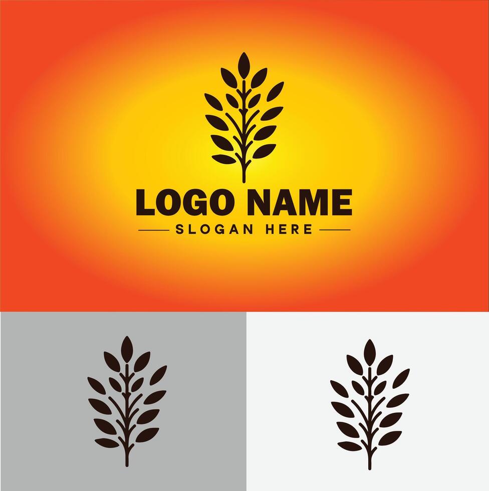 plant logo icon for business app icon farm Tree plant agriculture logo template vector