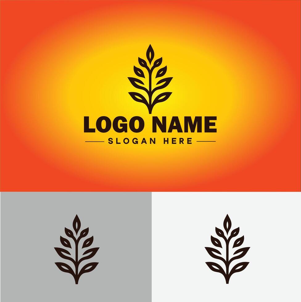 plant logo icon for business app icon farm Tree plant agriculture logo template vector