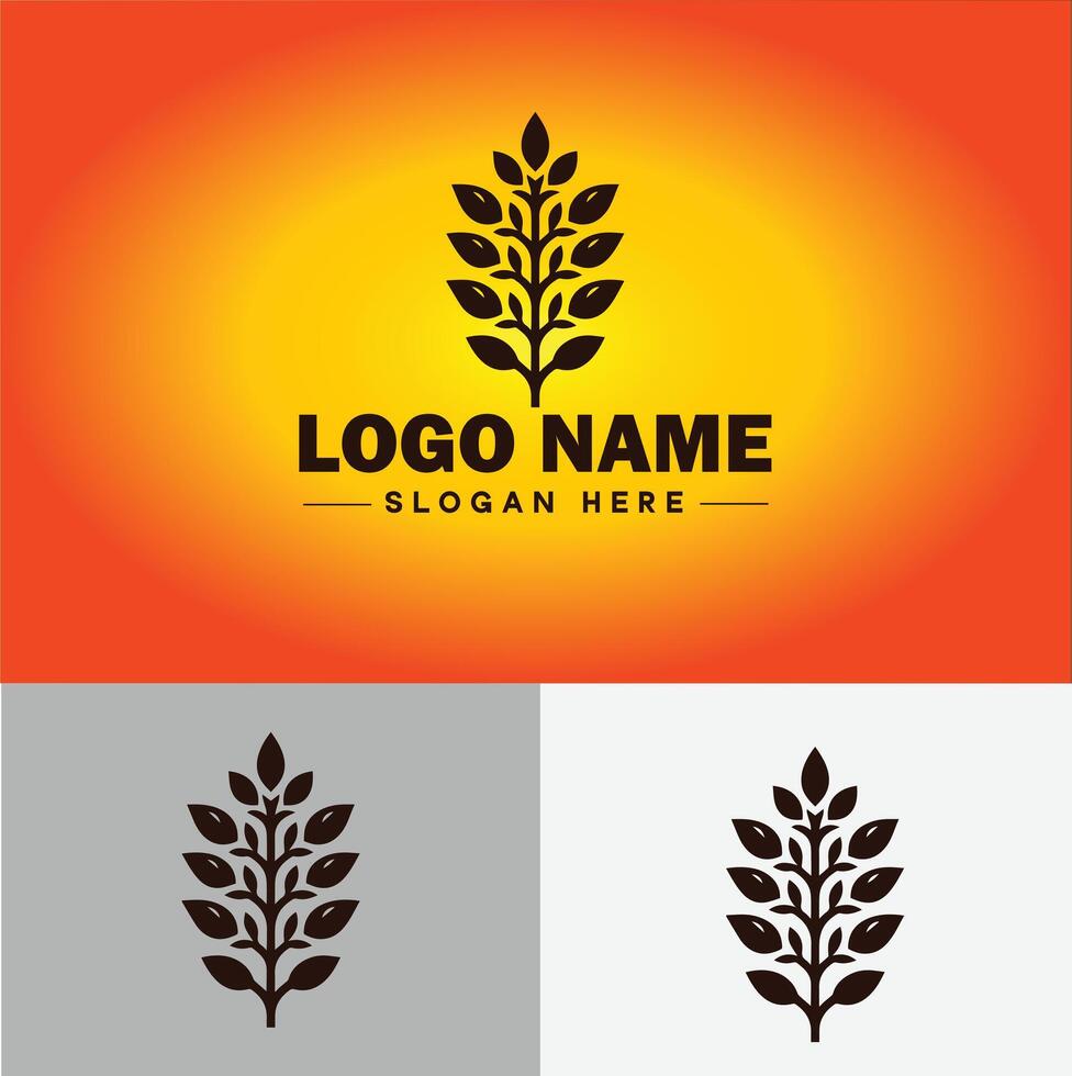 plant logo icon for business app icon farm Tree plant agriculture logo template vector
