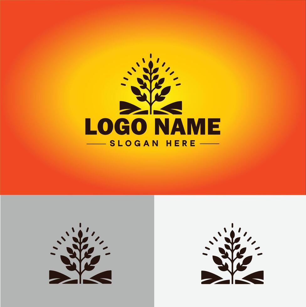 plant logo icon for business app icon farm Tree plant agriculture logo template vector