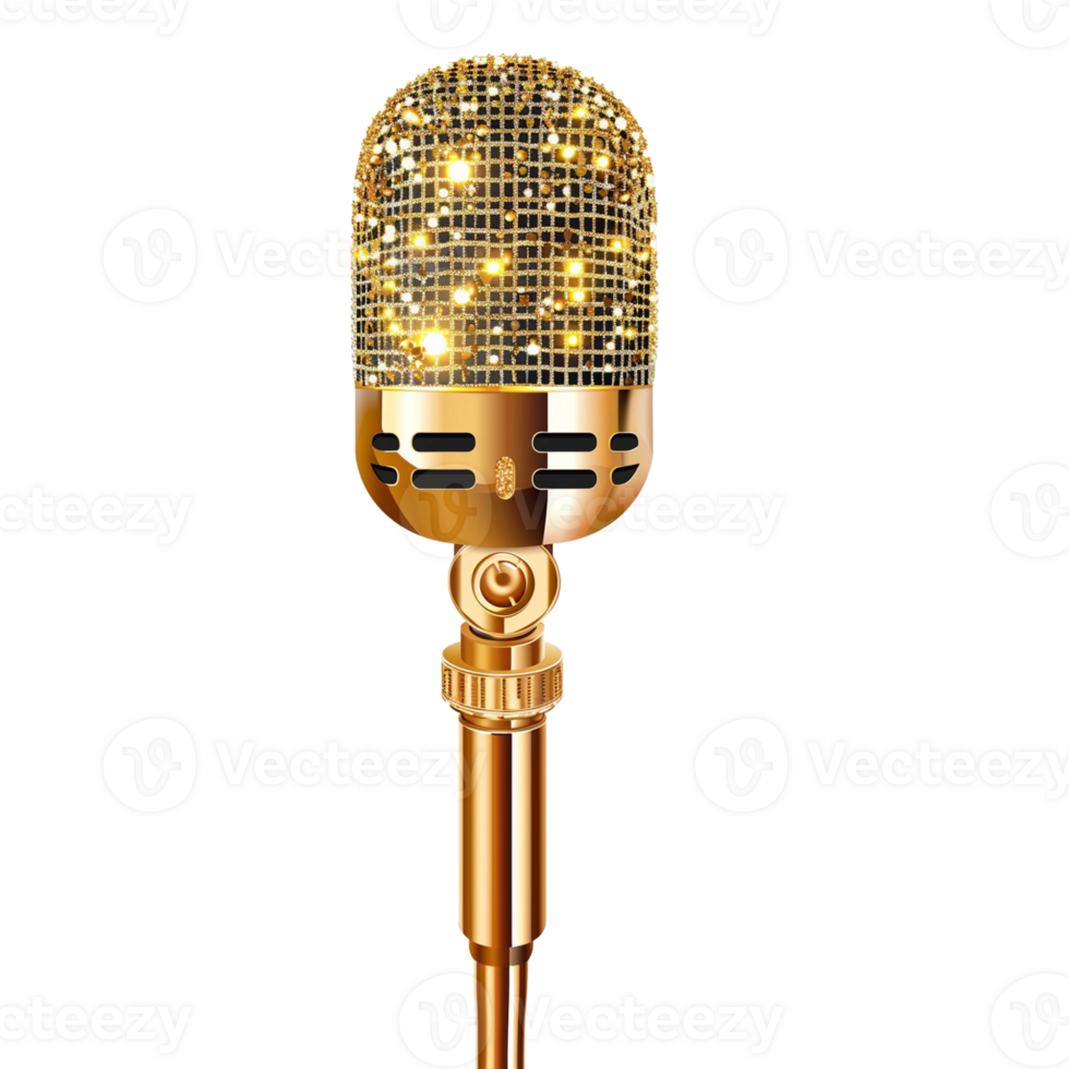 luxury microphone with sparkling png