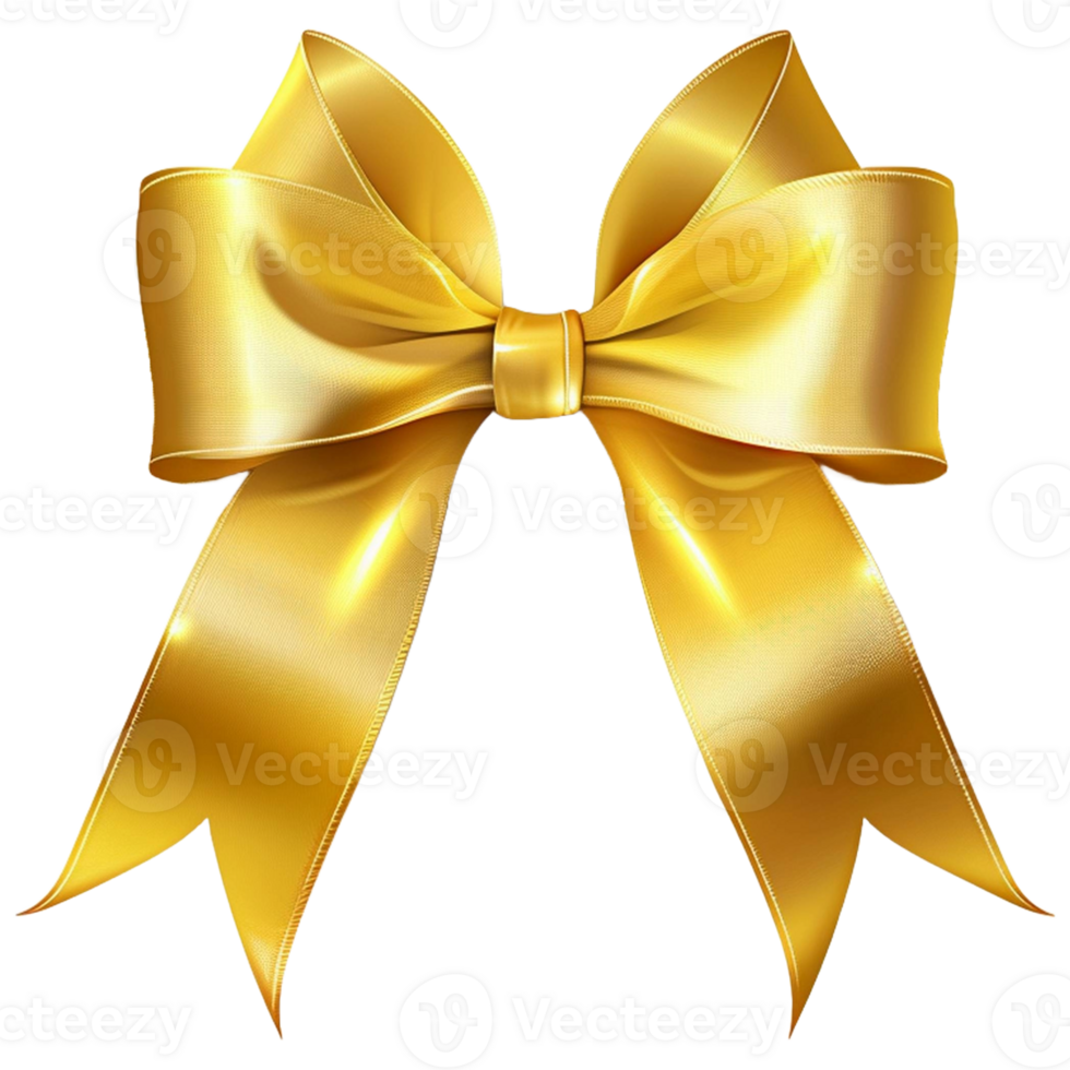 Gold ribbon. 3d ribbon png