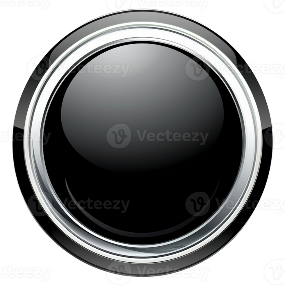 3d button. Round buttons with metal frame. png