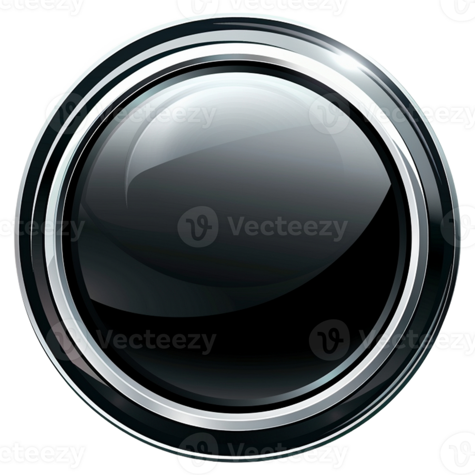 3d button. Round buttons with metal frame. png