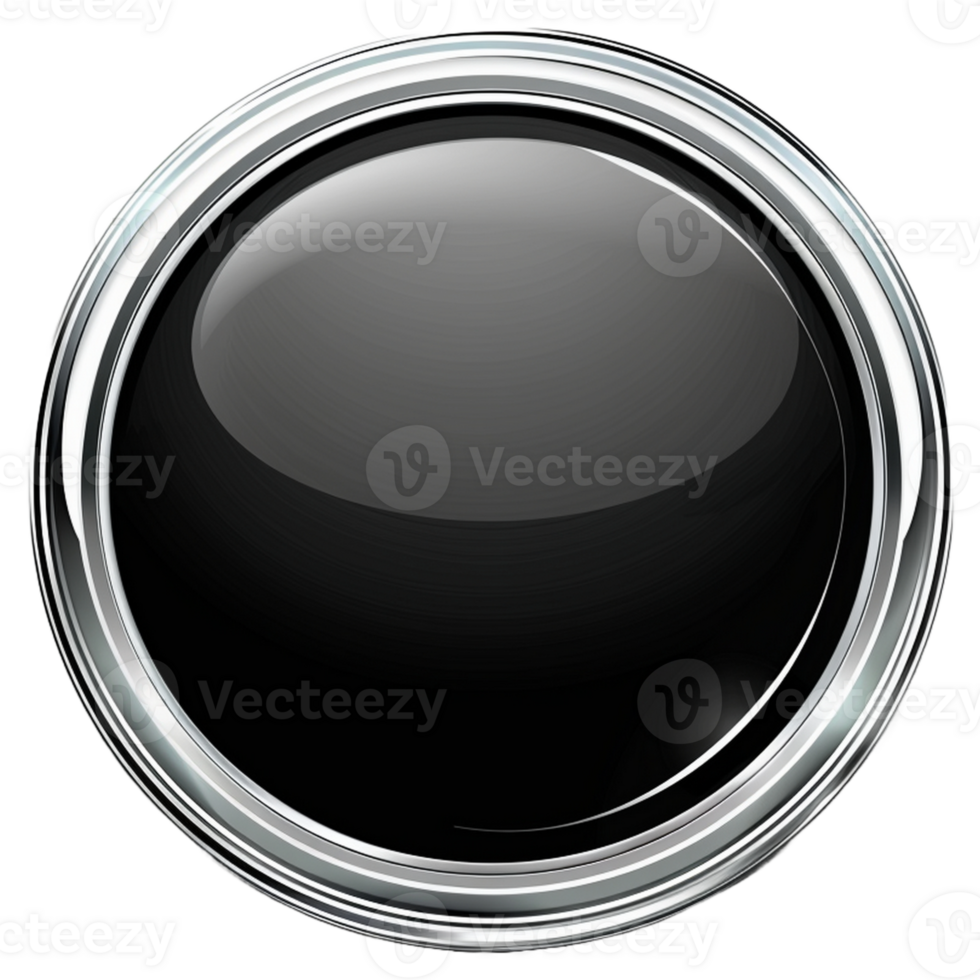 3d button. Round buttons with metal frame. png