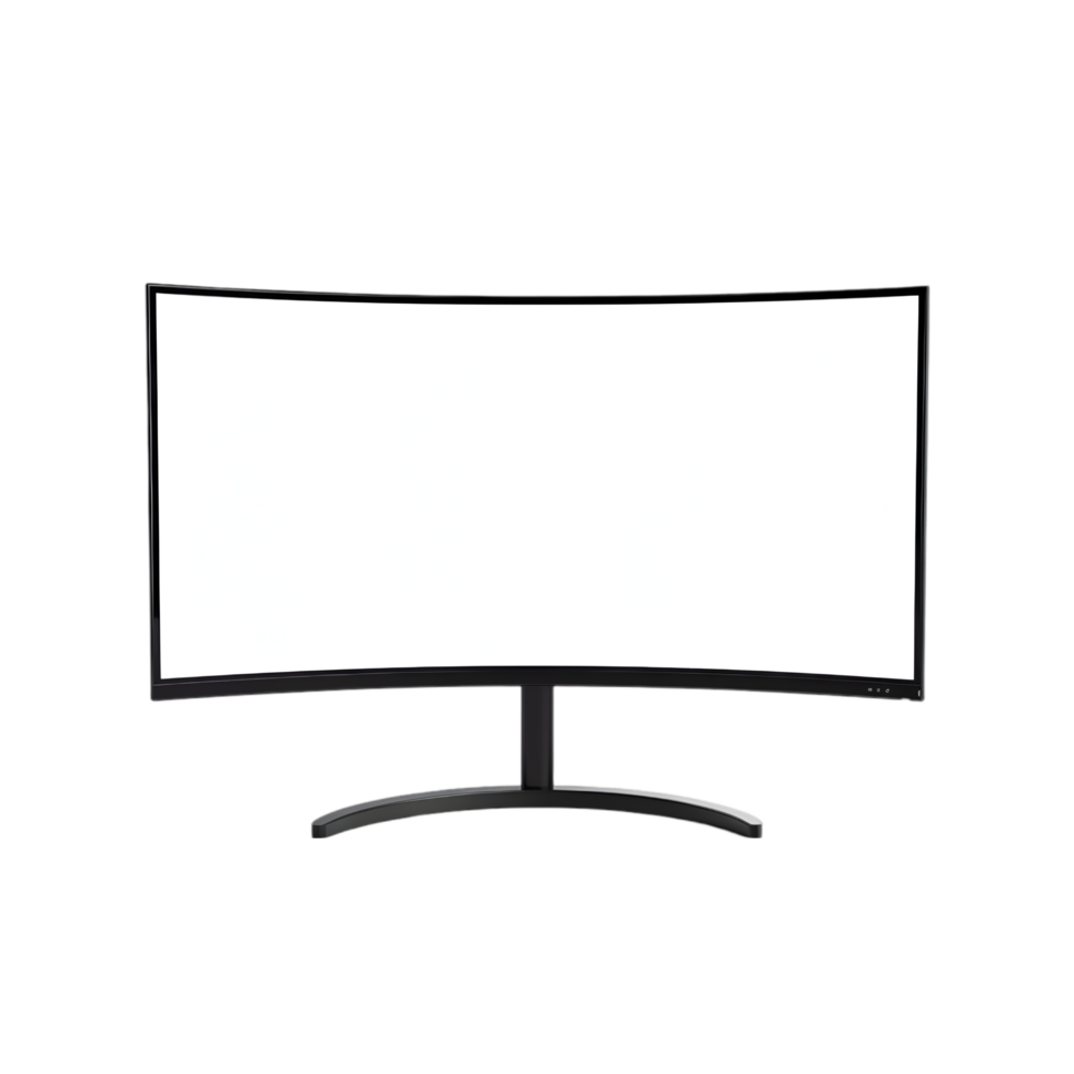 Curved computer monitor isolated on a transparent background png