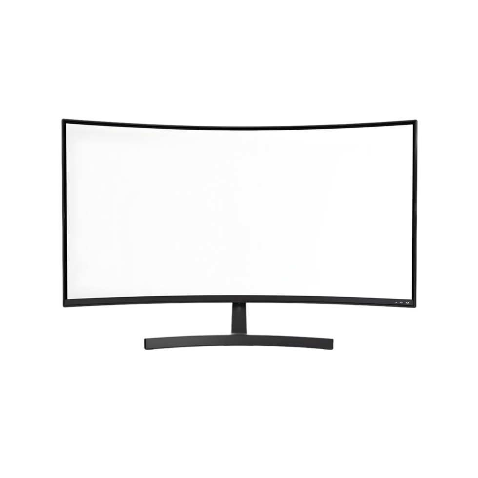 Curved computer monitor isolated on a transparent background png