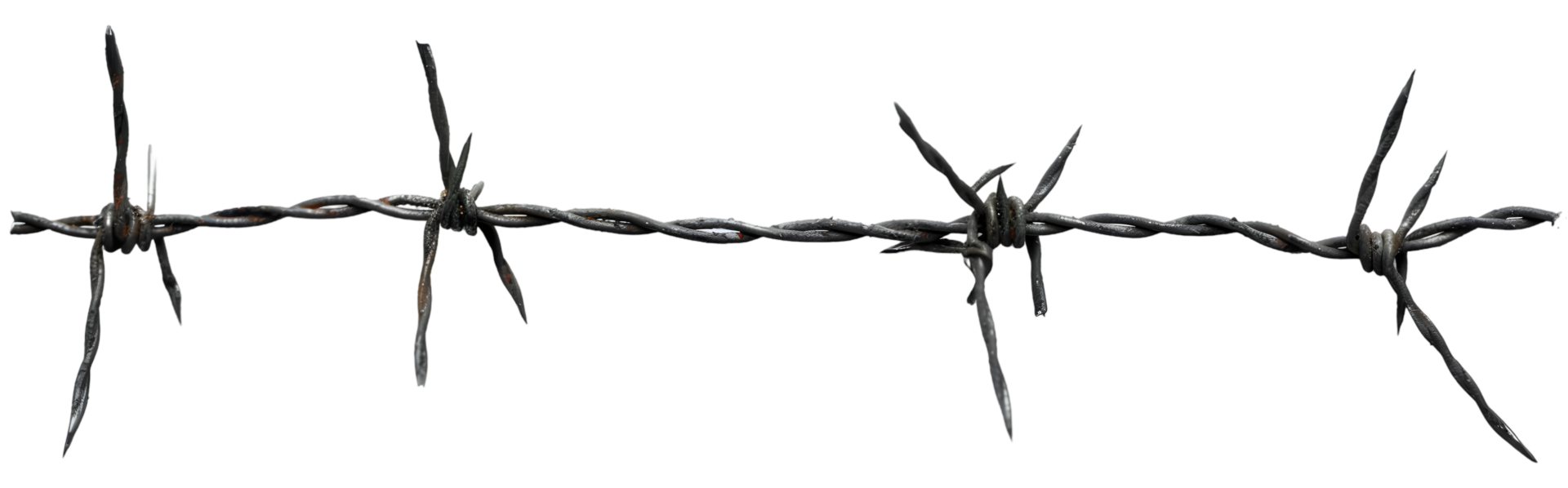 Rusty barbed wire strand isolated on a transparent background png