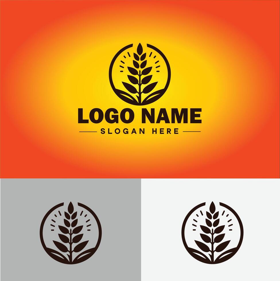 plant logo icon for business app icon farm Tree plant agriculture logo template vector
