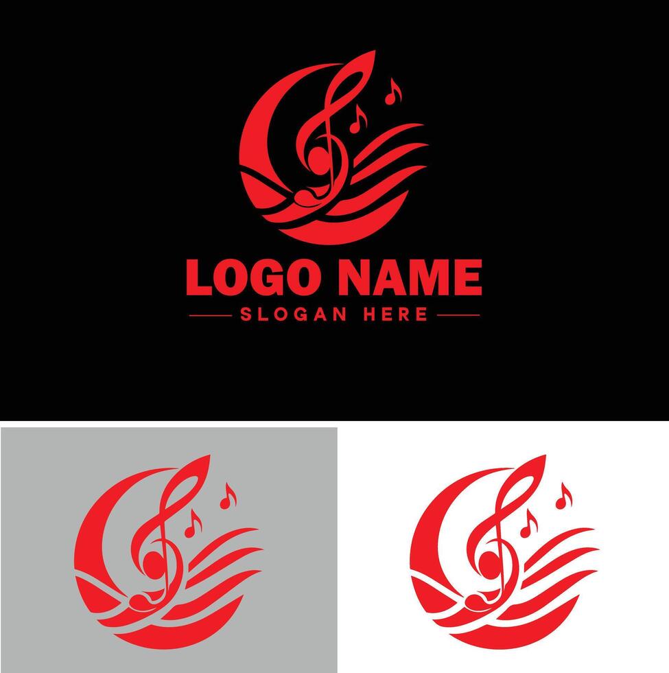 music logo icon for business app icon band typography dj song musical logo template vector