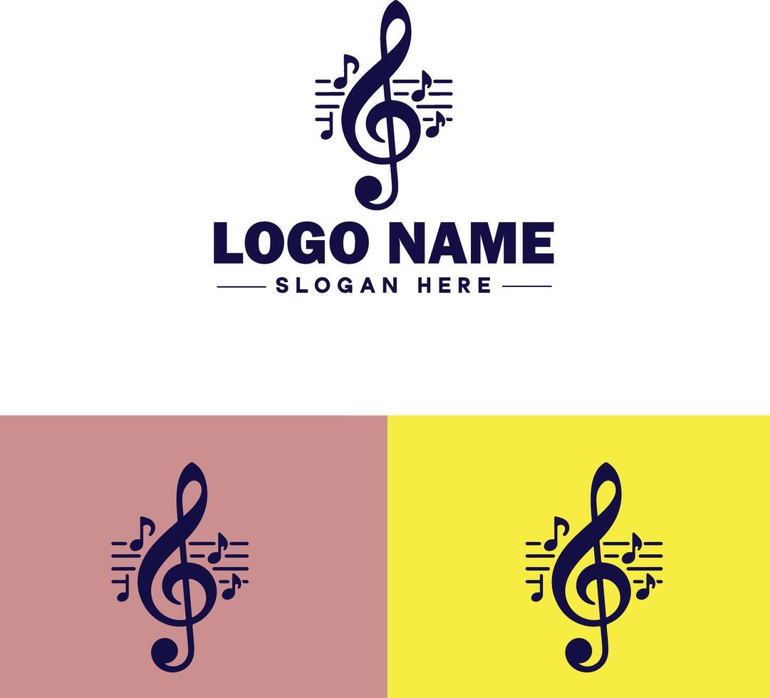 music logo icon for business app icon band typography dj song musical logo template vector