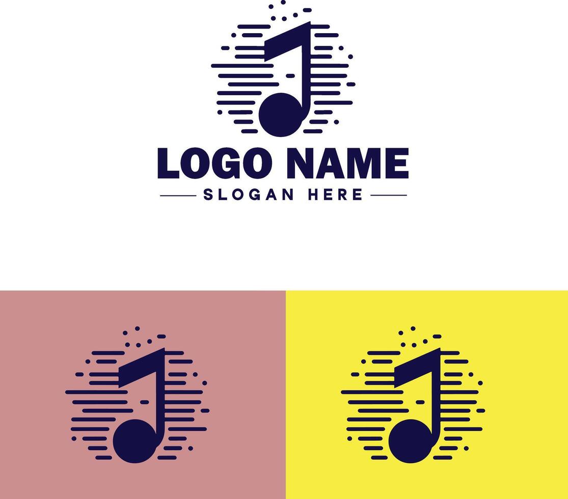 music logo icon for business app icon band typography dj song musical logo template vector