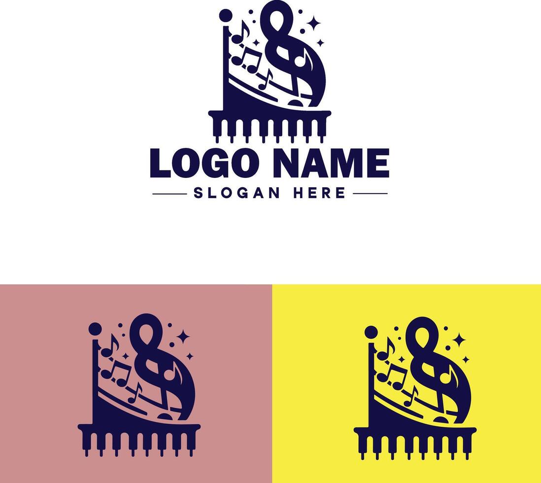 music logo icon for business app icon band typography dj song musical logo template vector